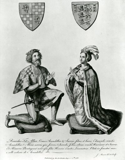 Richard Fitzalan, 3rd Earl of Arundel and Eleanor Countess of Arundel, 1785 by James Basire